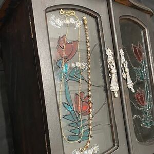 14k Gold Plated 925 Chain Necklace with Garnet Bracelet - Women Jewelry